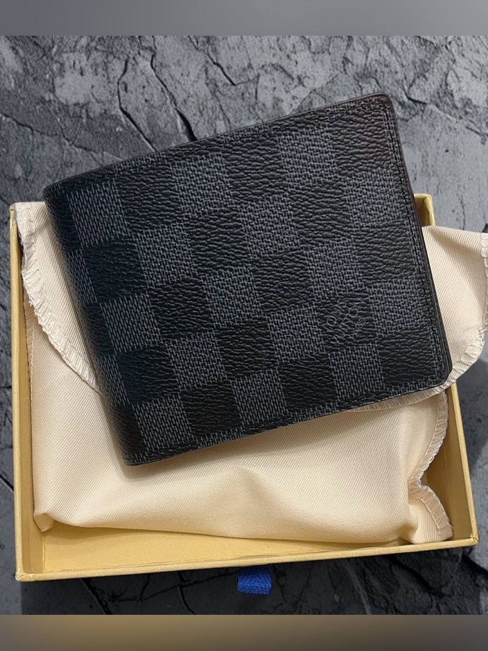 Louis Vuitton Black Damier Graphite Compact Bi-Fold Wallet